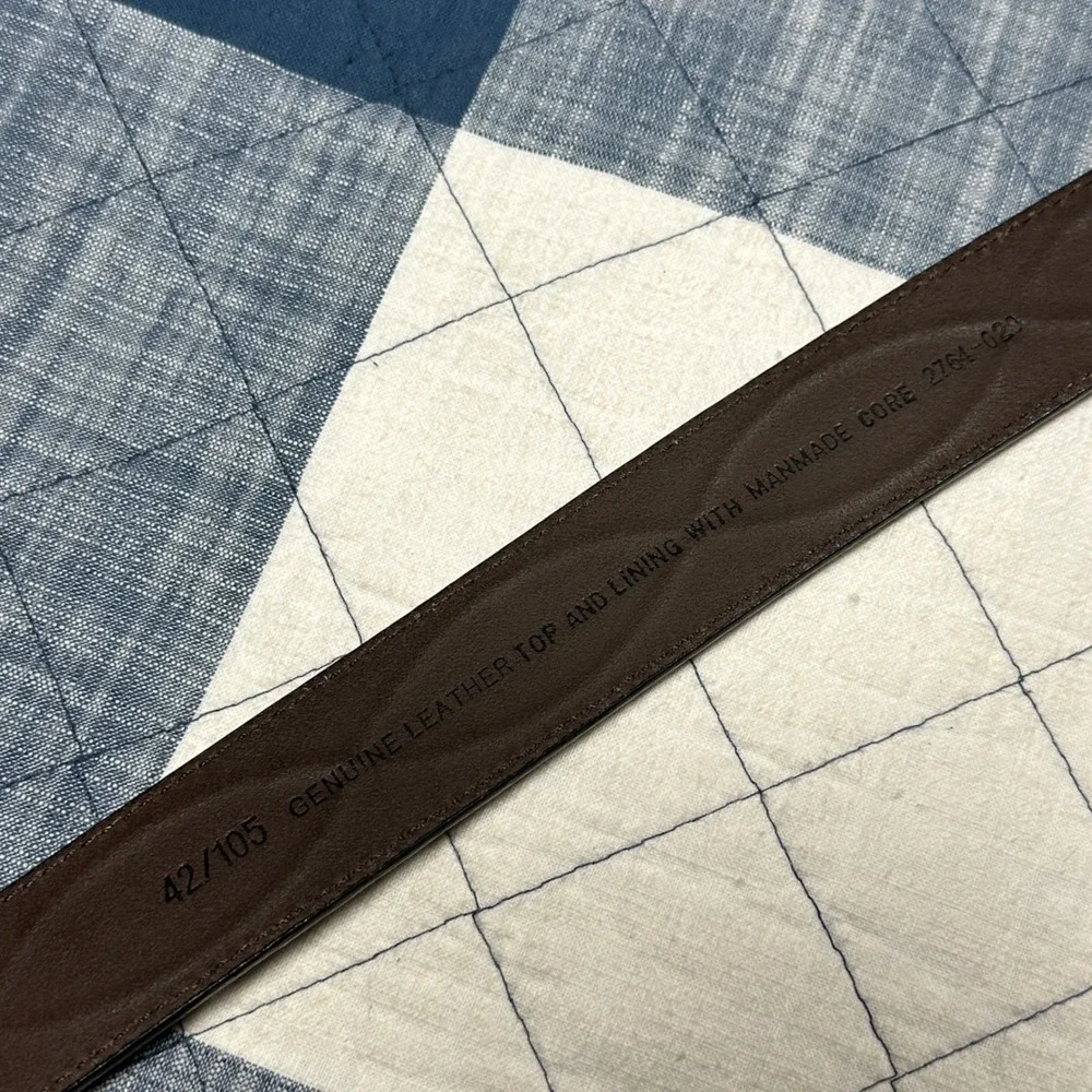 Tan Suede Leather Western Stitch Belt Mens 42 Silver Buckle 2764-020